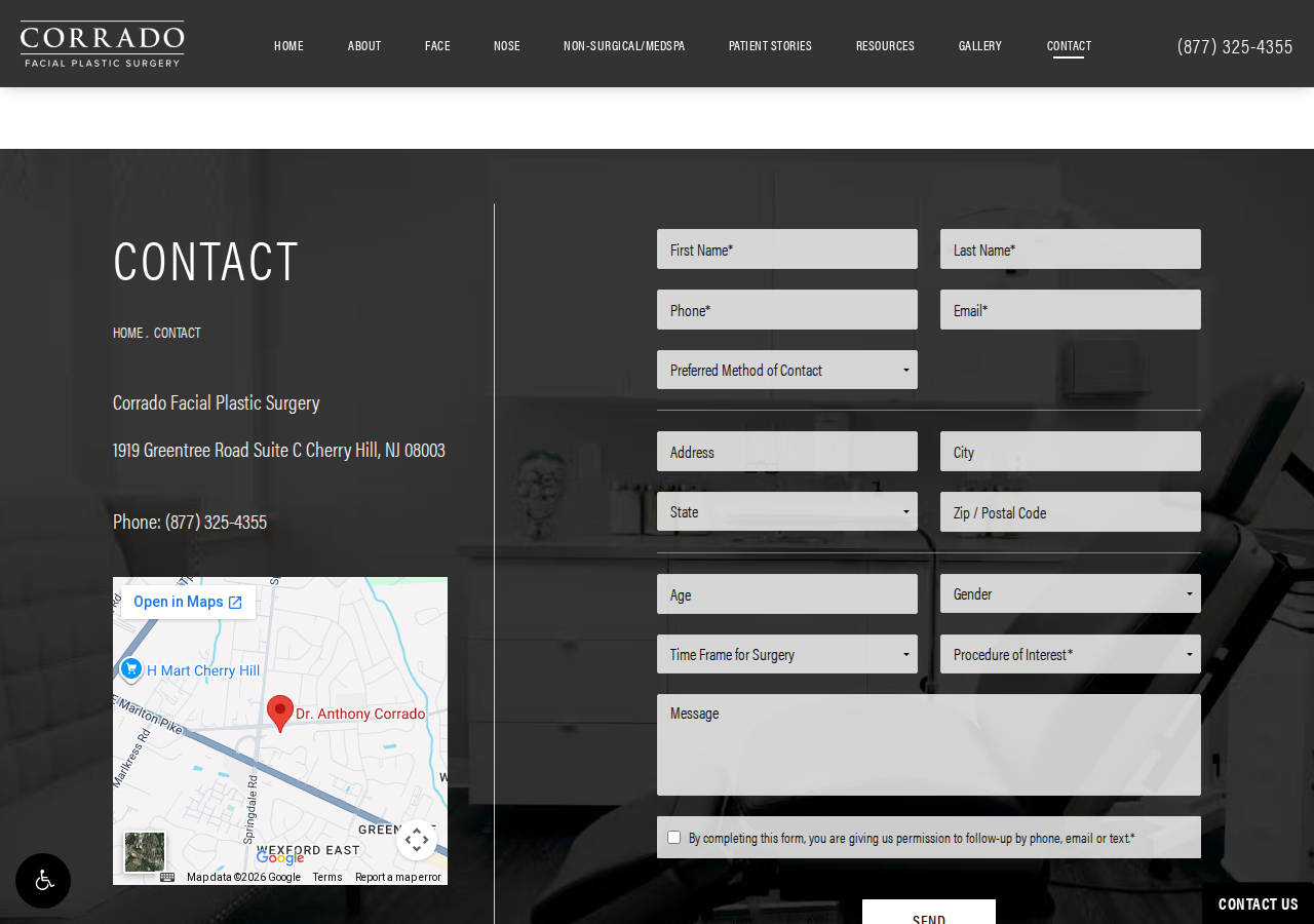 Screenshot of Contact Us! | Dr. Anthony Corrado