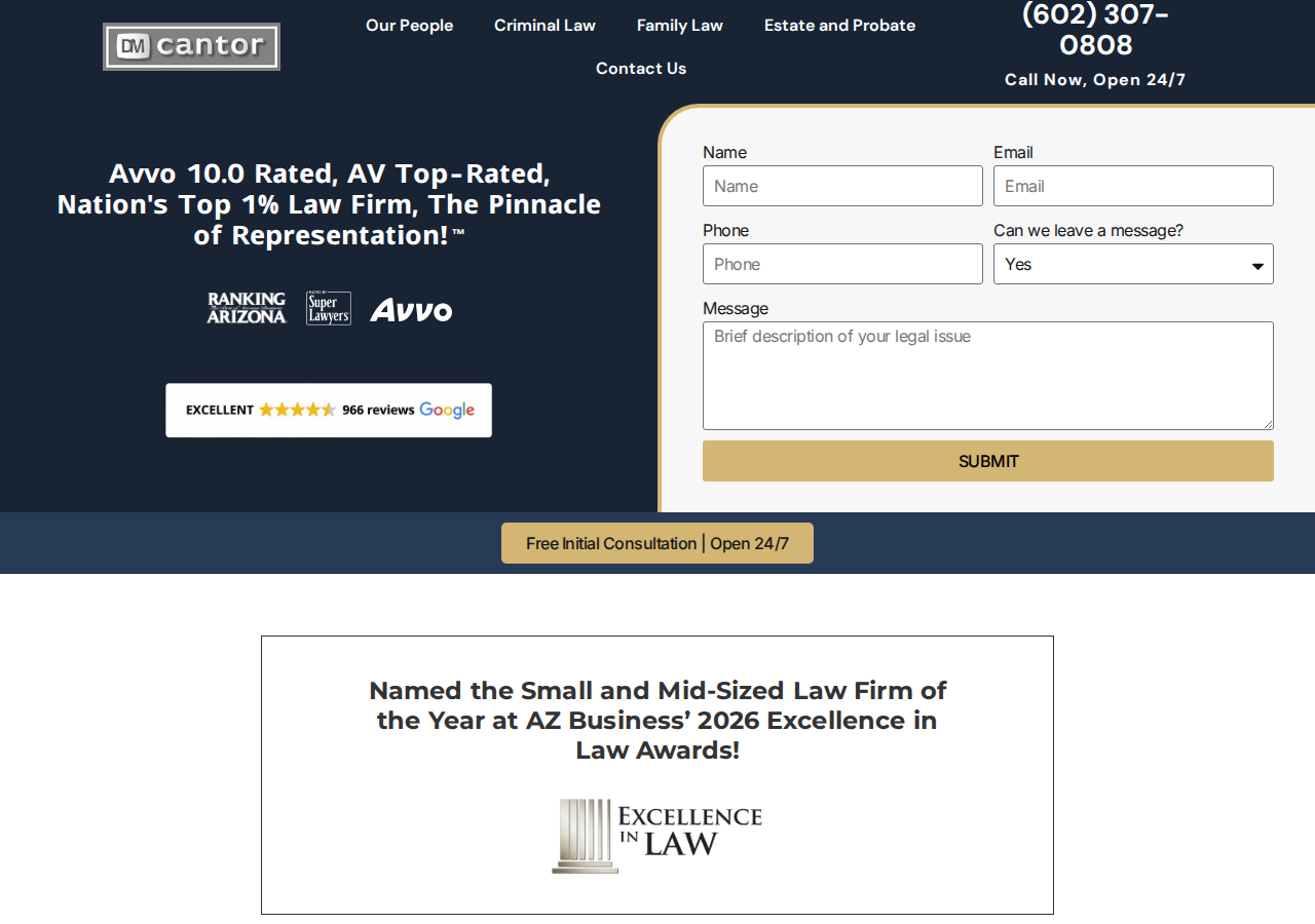 Screenshot of Phoenix Criminal Lawyer | Arizona Criminal Law Specialists