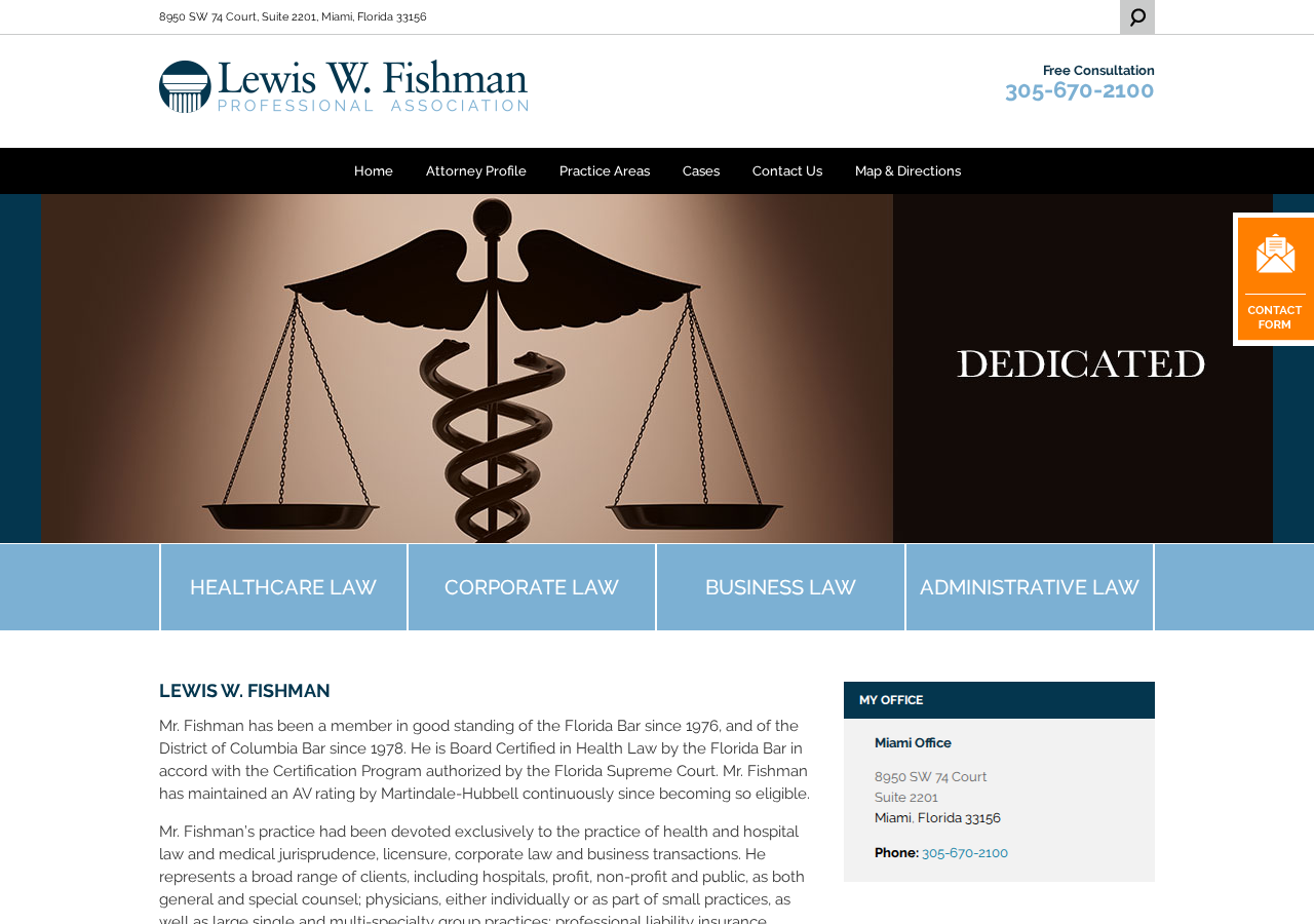 Screenshot of Miami Law Firm, Lewis W. Fishman Professional Association | Home