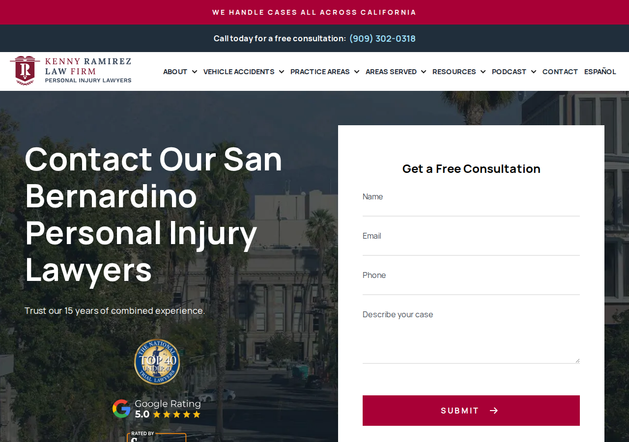 Screenshot of Contact Our San Bernardino Personal Injury Lawyers - California Injury Attorneys - Kenny Ramirez Law Firm Personal Injury Lawyers