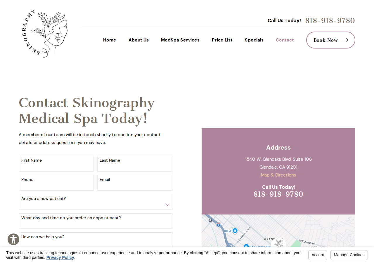 Screenshot of Contact | Skinography Medical Spa
