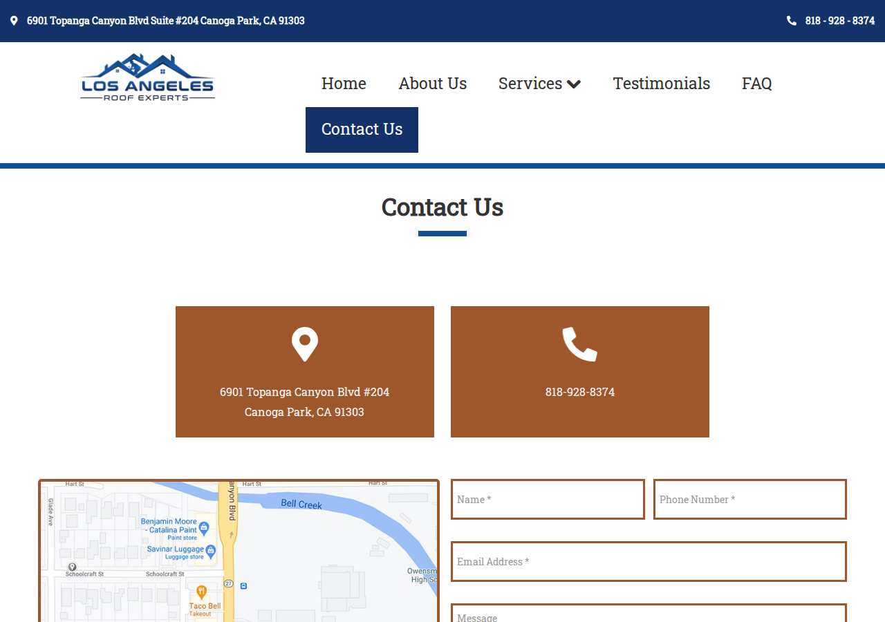 Screenshot of Contact Los Angeles Roofing Contractors | Los Angeles Roof Experts