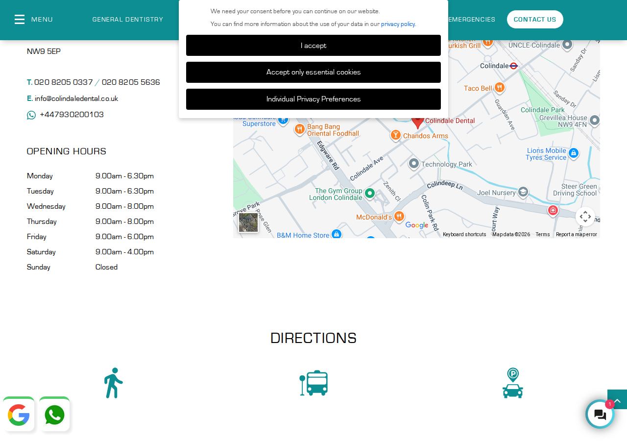 Screenshot of Contact Us - Dentist in North West London - Colindale Dental