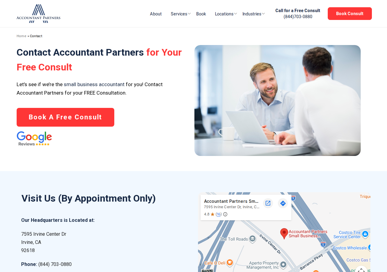 Screenshot of Contact Accountant Partners | Free Small Business Accounting Consult