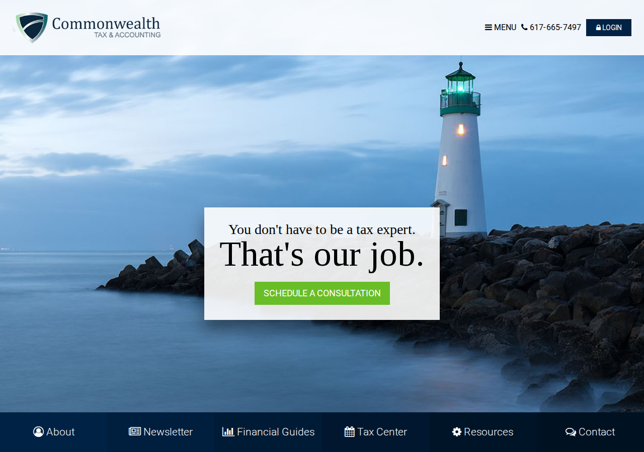 Screenshot of Boston, MA Accounting Firm | Home Page | Commonwealth Tax and Accounting