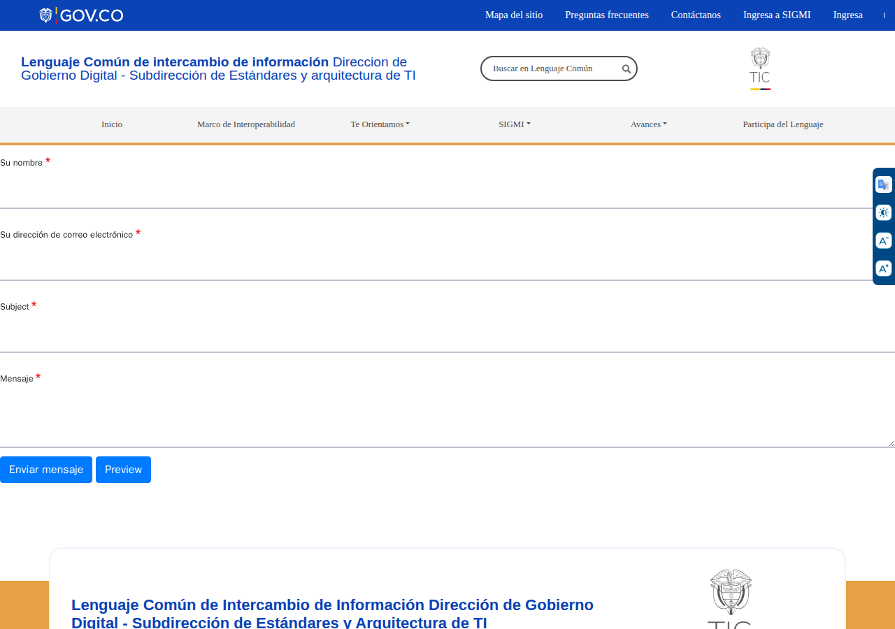 Screenshot of Comentarios sobre el sitio web | Lenguaje Mintic