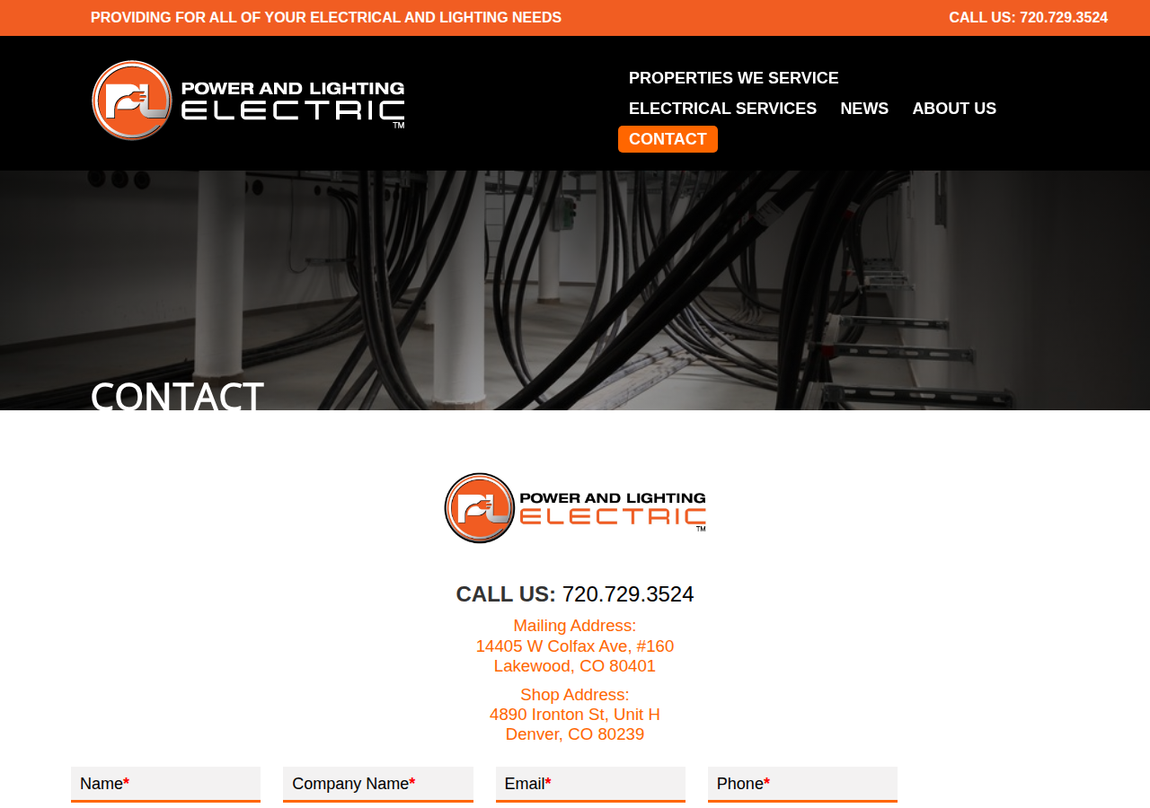 Screenshot of Contact P&L Electric | Get a Commercial Electric Quote Today