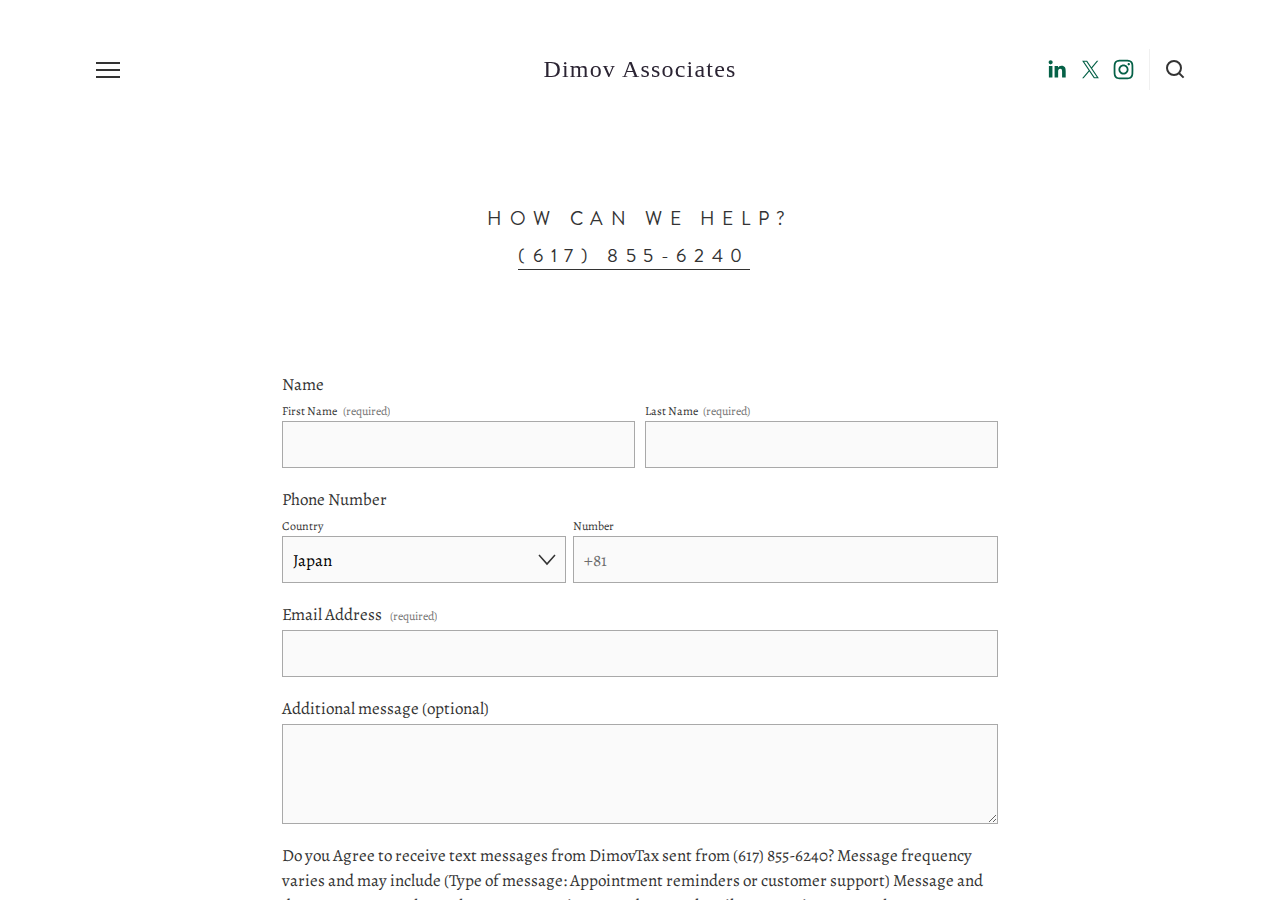 Screenshot of Contact Us | Get in Touch Today — Dimov Associates