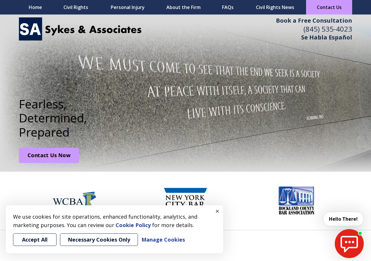 Screenshot of Contact Us | New York Employment Discrimination Lawyer Sykes & Associates Law Firm