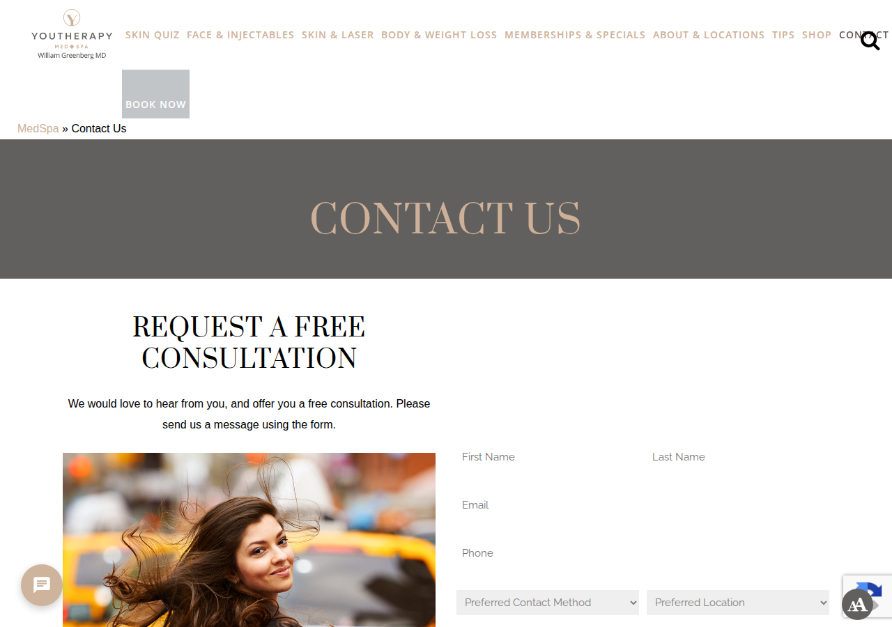 Screenshot of Contact Youtherapy Med Spa Scarsdale & Manhattan