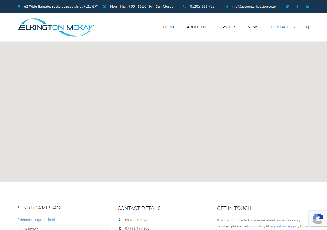 Screenshot of Contact us - Elkington McKay