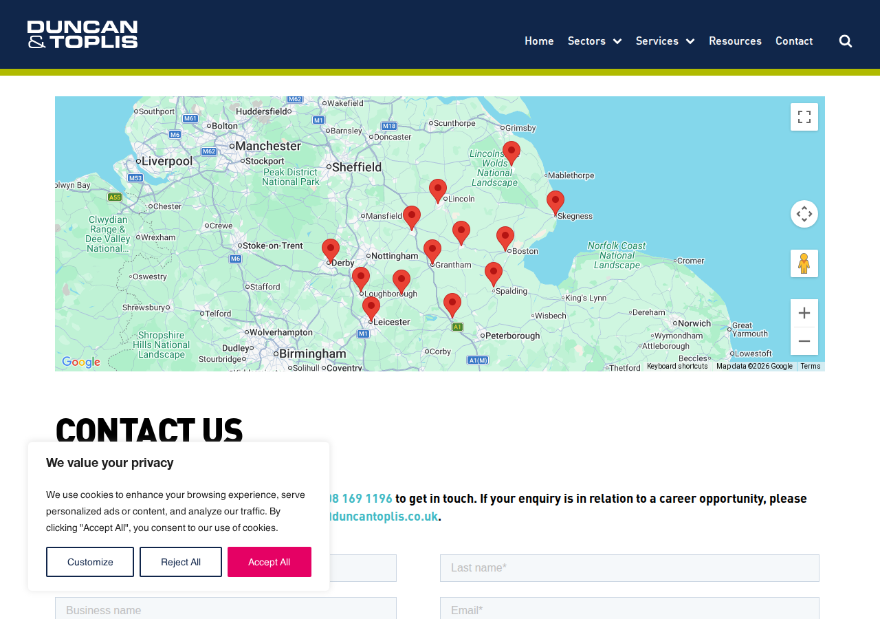Screenshot of Contact Us | Duncan & Toplis Enquiriessearchclosechevron-leftchevron-rightchevron-upchevron-downbarsLinkedIn_whiteFacebook_whiteTiktok_whiteYoutube_whiteInstagram_White