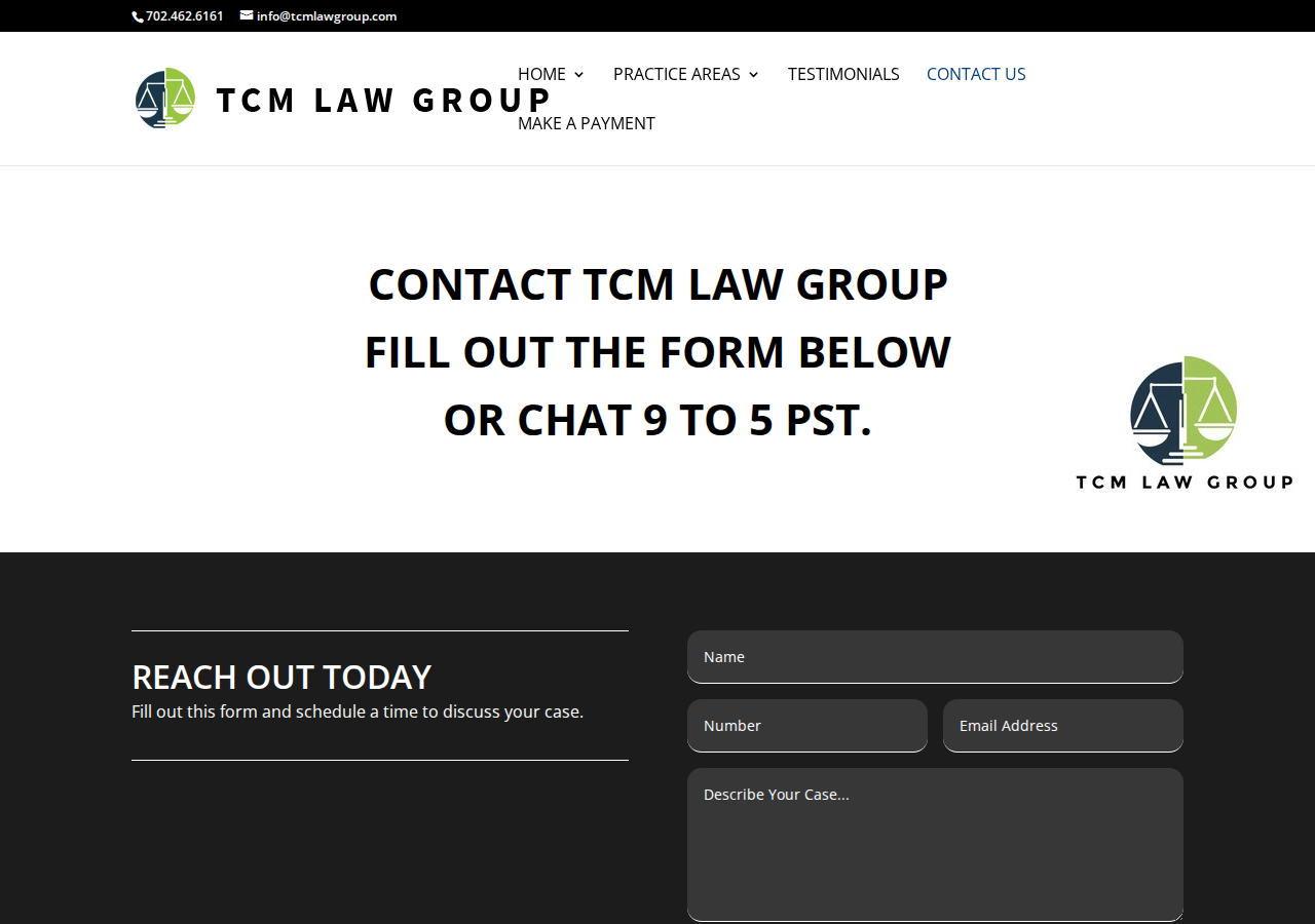 Screenshot of Contact Us | TCM Law Group