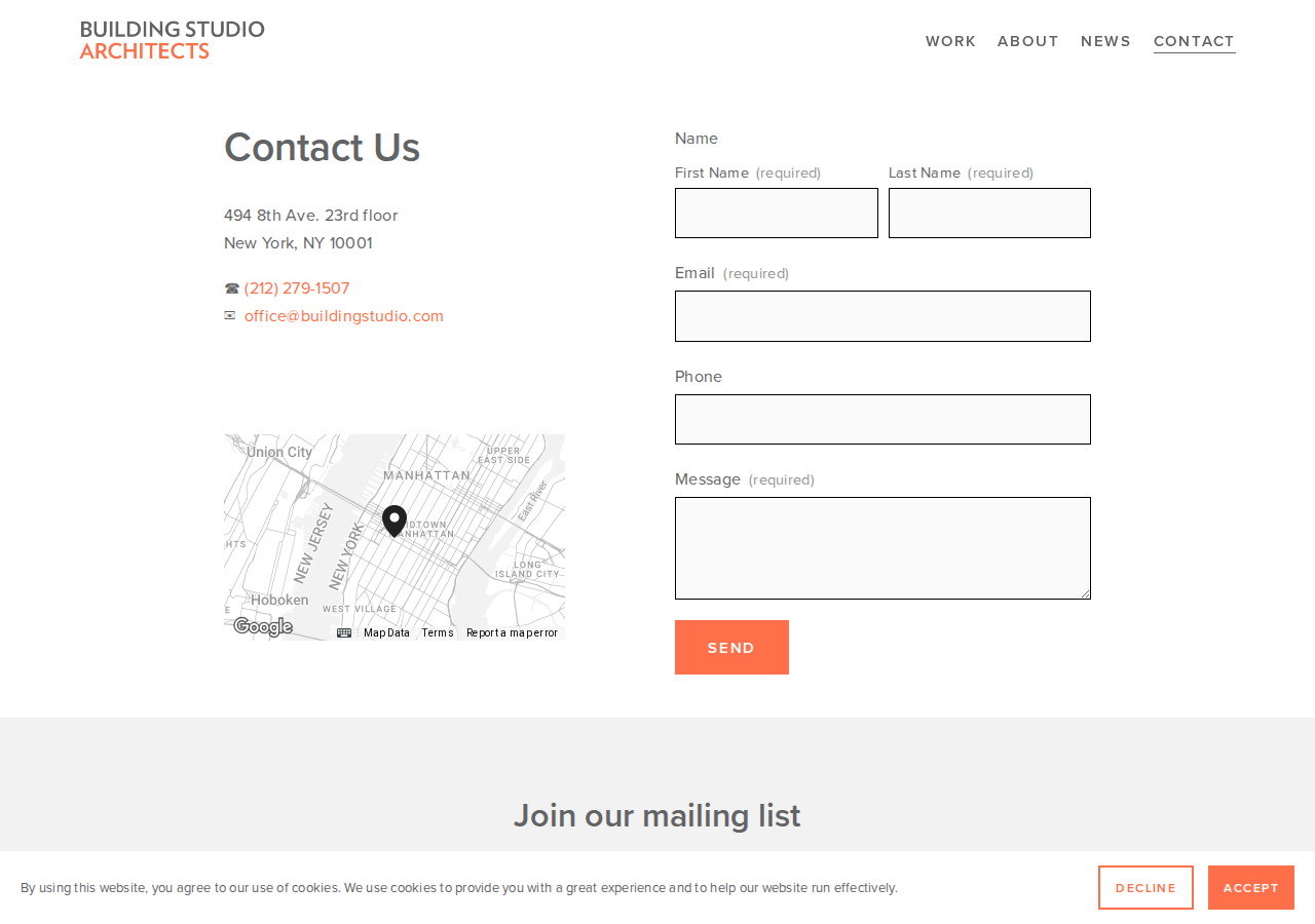 Screenshot of Contact Building Studio Architects | Building Studio Architects