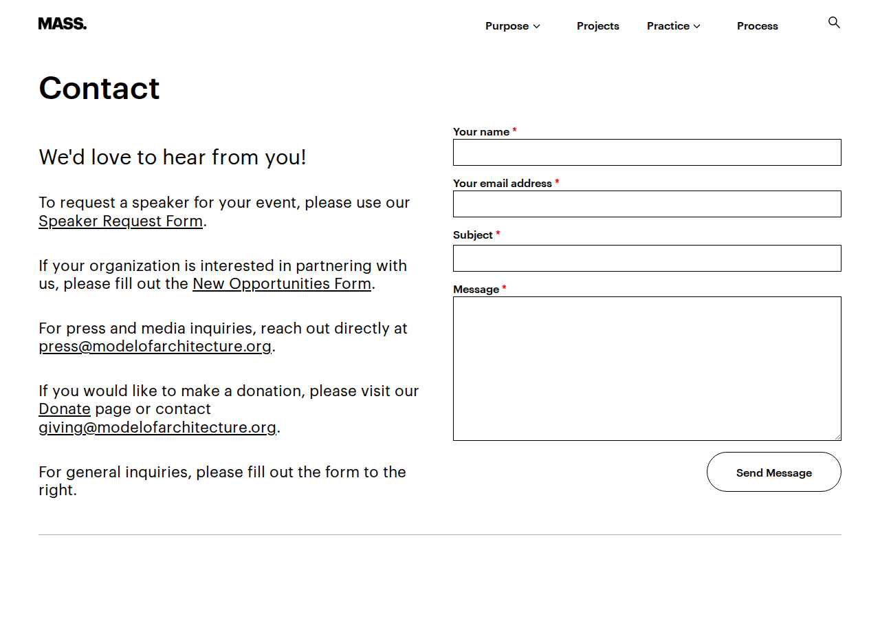Screenshot of Contact | MASS