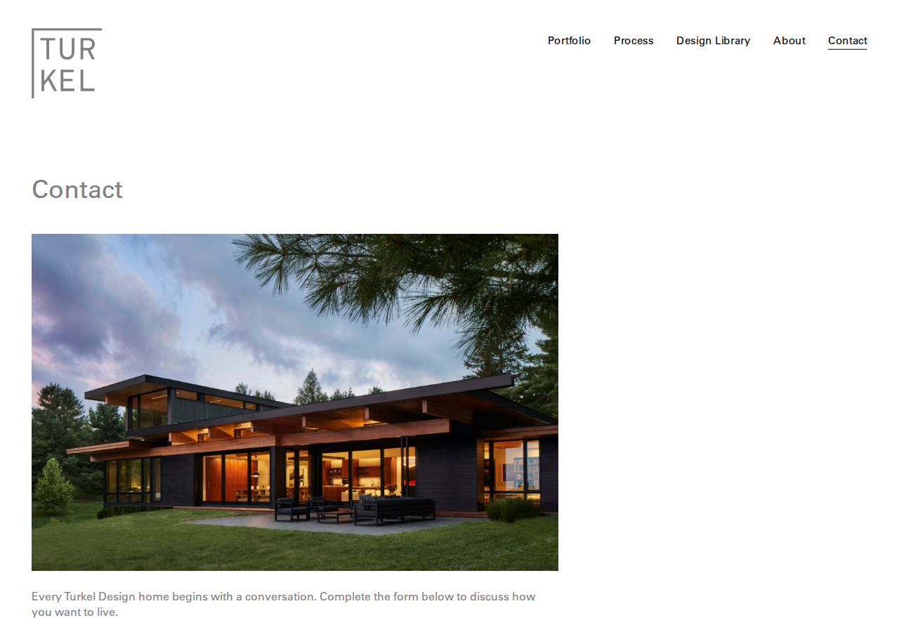 Screenshot of Contact – Turkel DesignTurkel-Logo