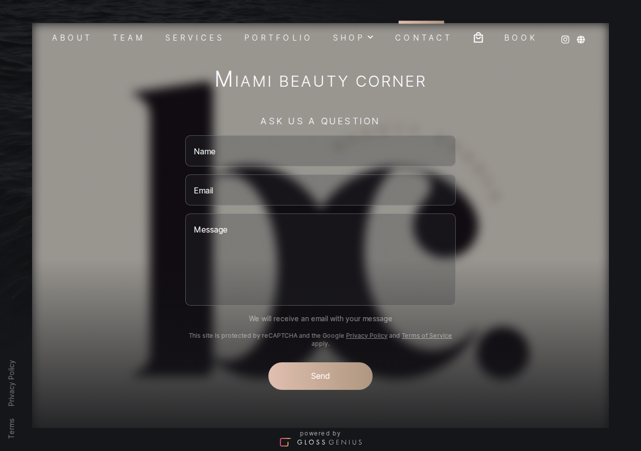 Screenshot of Contact