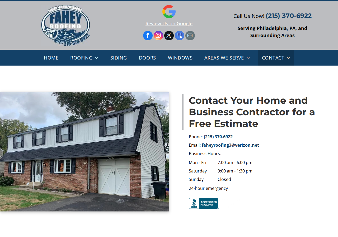 Screenshot of Local Roofing Company | Philadelphia, PA | Fahey Roofing