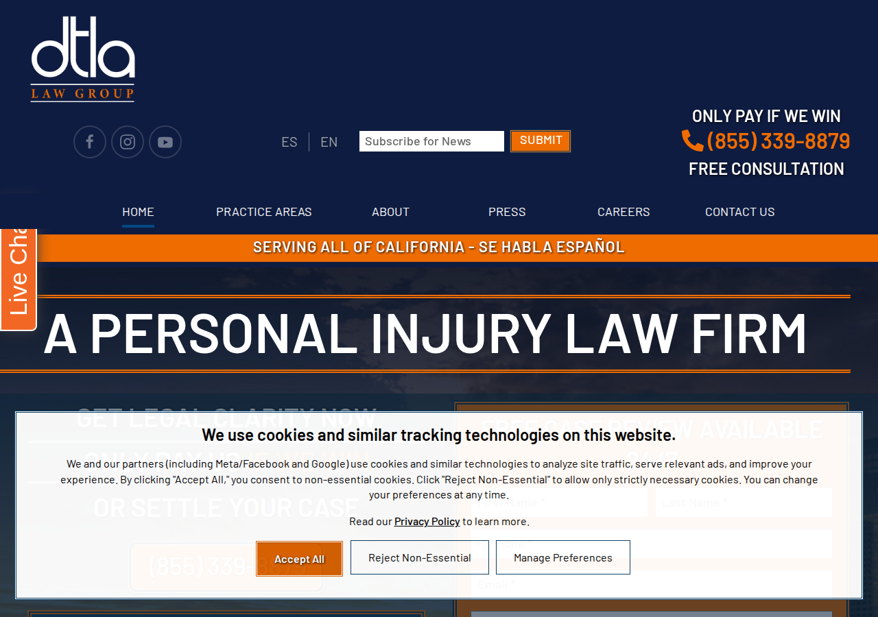 Screenshot of DTLA Law Group - California's Injury Law Firm