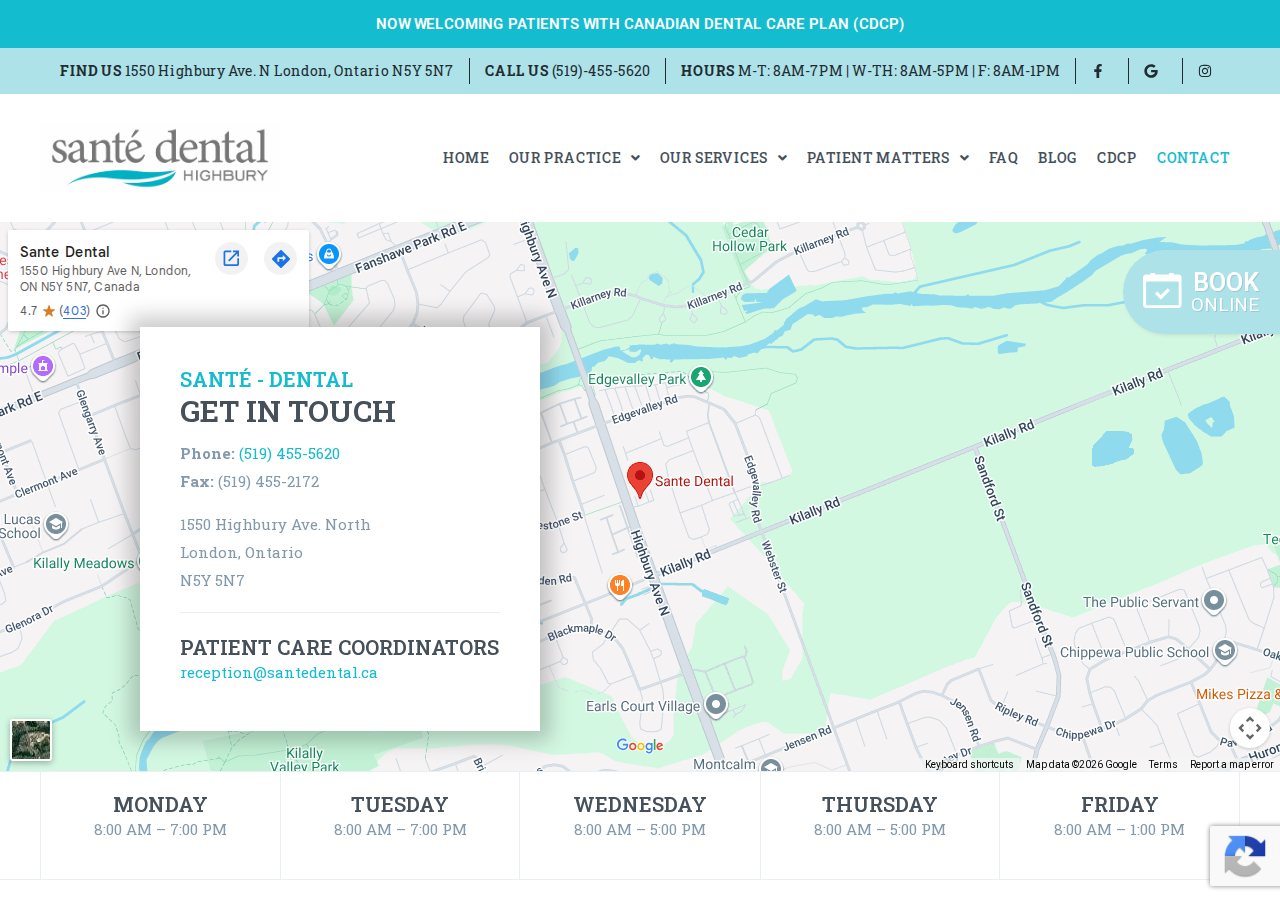 Screenshot of Contact - Santé - Dental