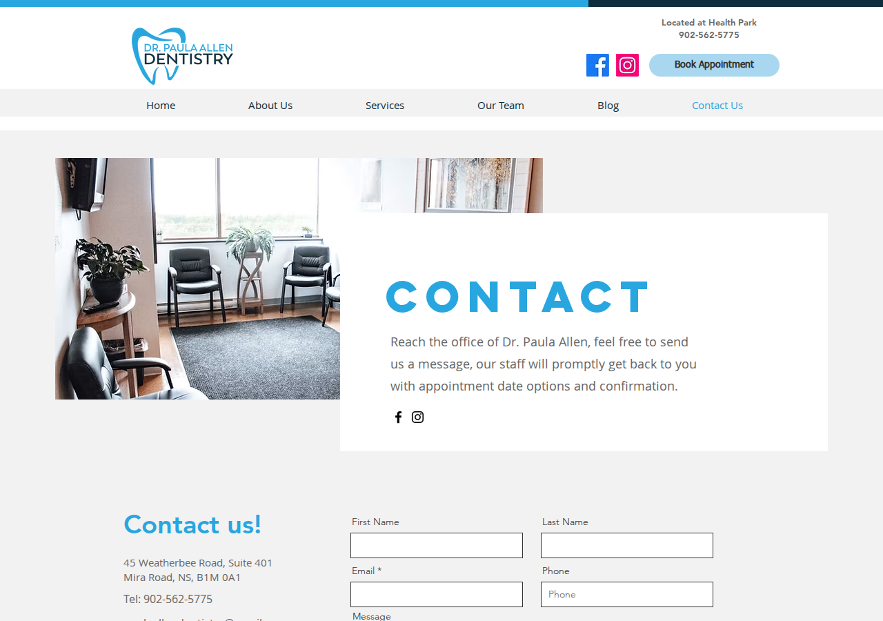 Screenshot of Contact Us | Dr Paula Allen Dentisty