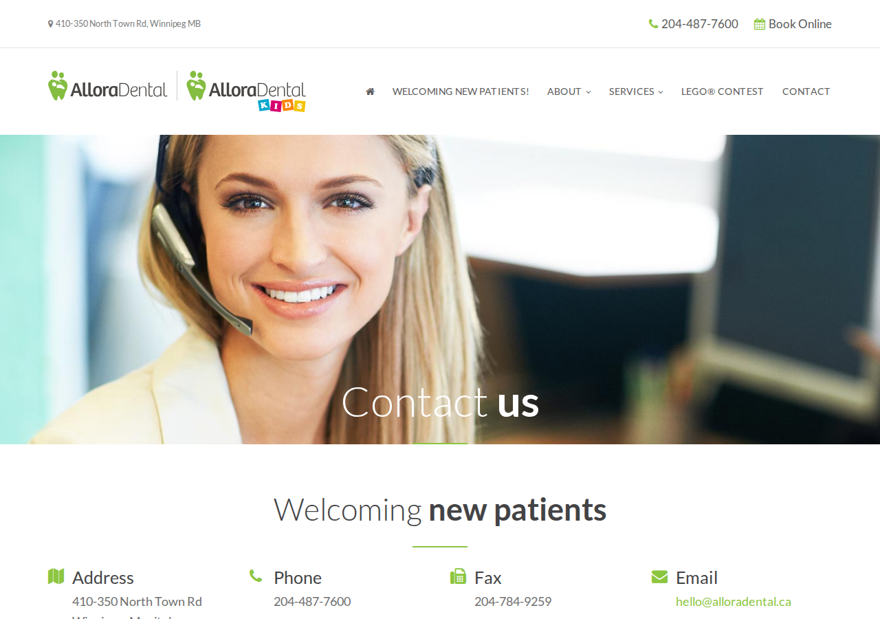 Screenshot of Contact us | Allora Dental