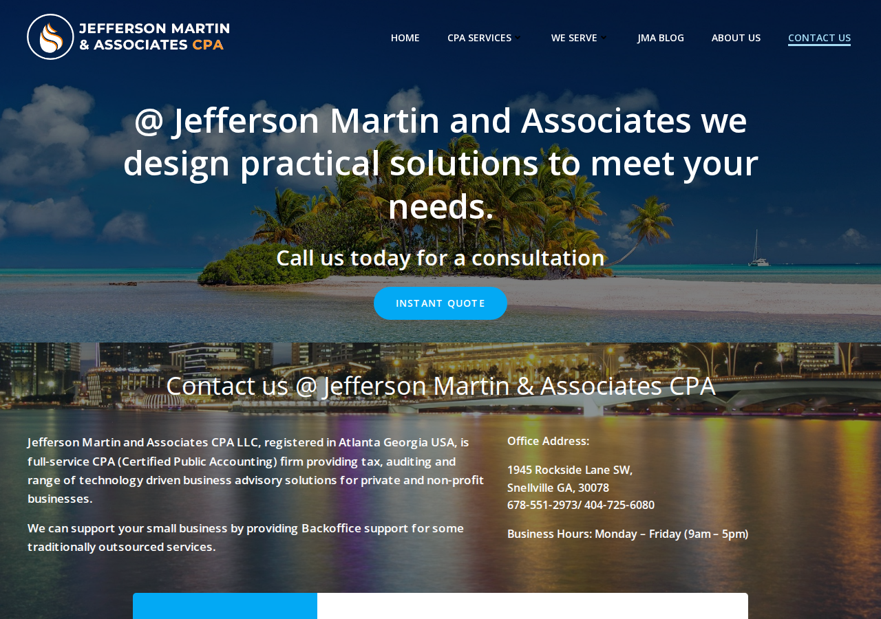 Screenshot of Contact Us - Jefferson Martin & Associates CPA