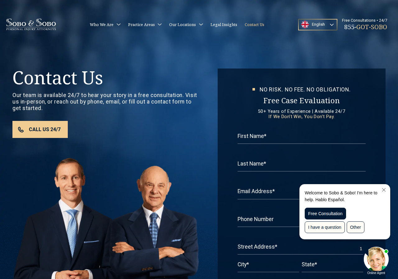 Screenshot of Contact Us | Sobo & Sobo Personal Injury Law