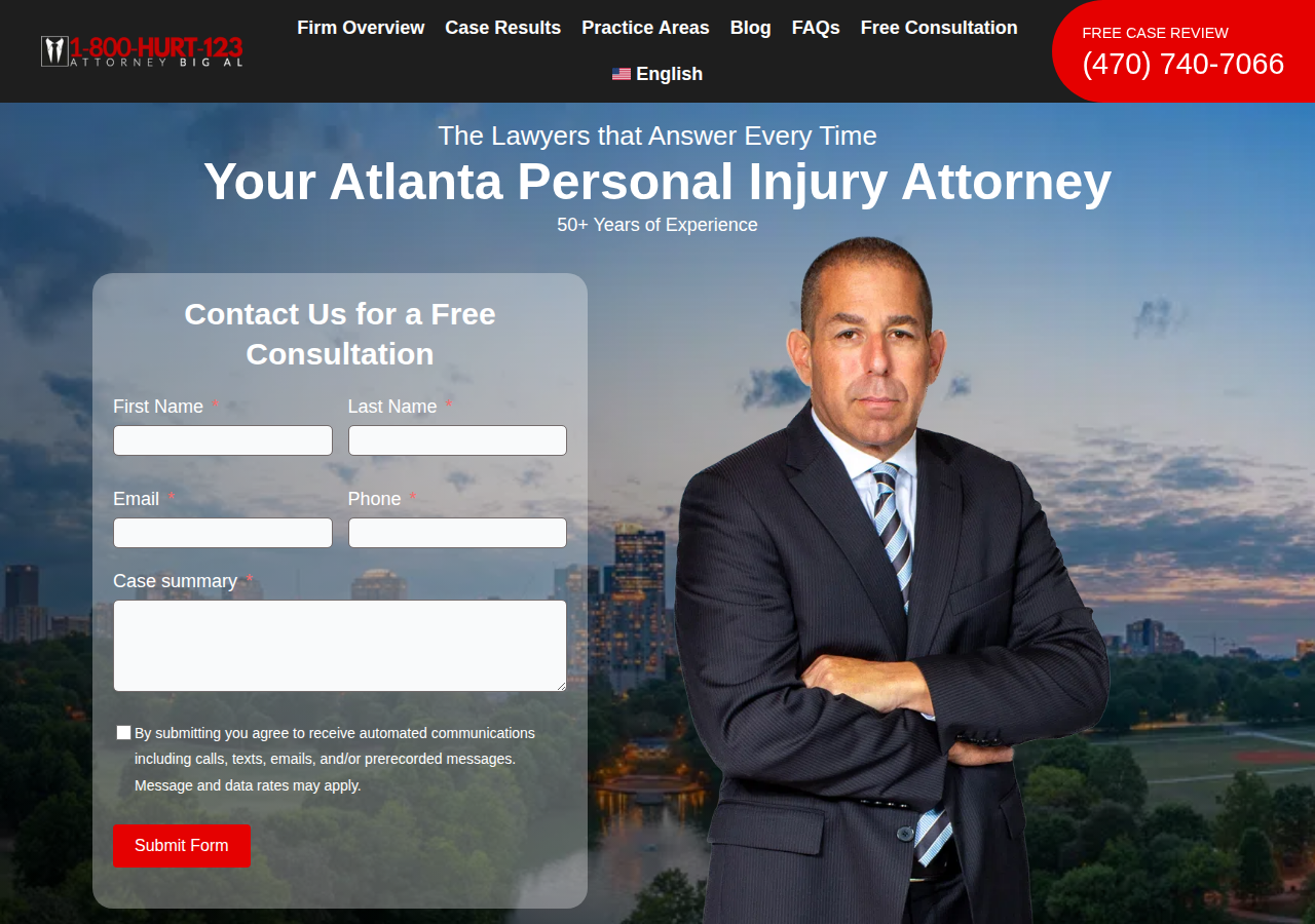 Screenshot of Atlanta Personal Injury Attorneys | Attorney Big Al