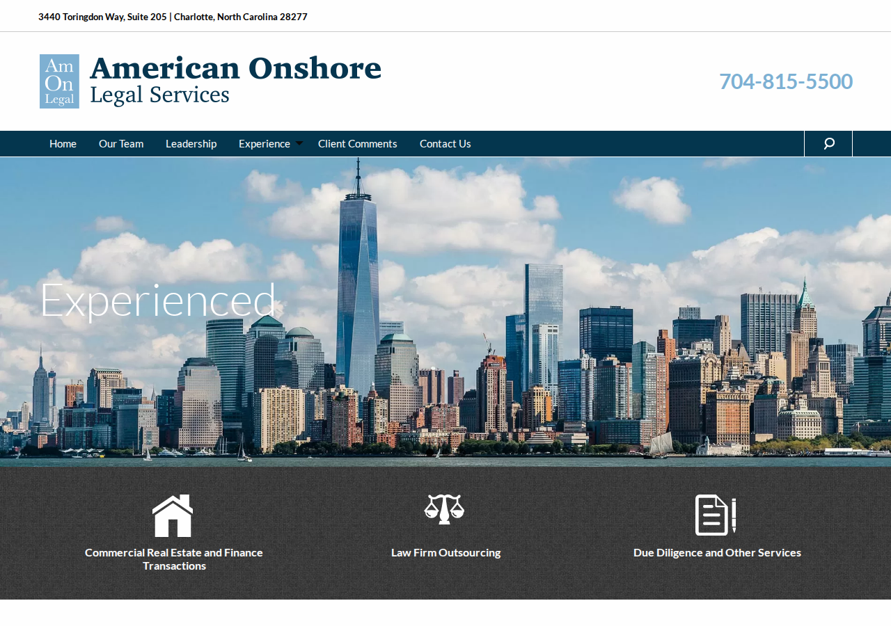 Screenshot of American Onshore Legal Services - Home