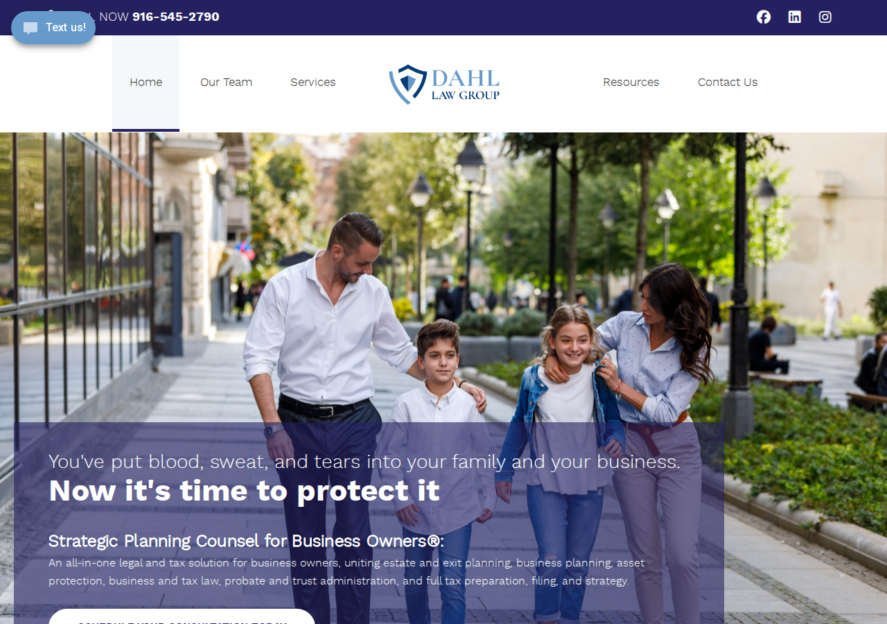 Screenshot of Dahl Law Group | Strategic Business Planning AttorneysDahl Law Group | Strategic Business Planning Attorneys