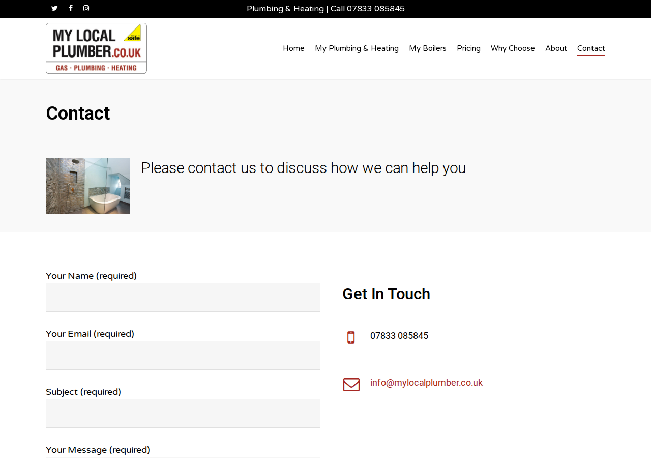 Screenshot of Contact Us - My Local Plumber