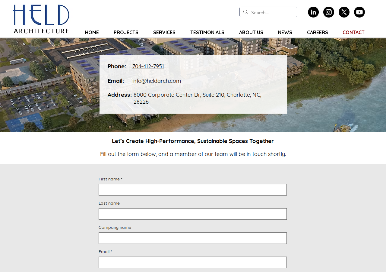 Screenshot of Contact HELD Architecture | Start Your Sustainable Design Project