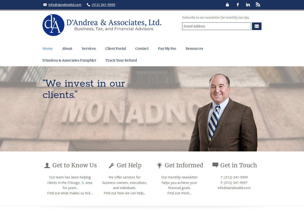 Screenshot of CPA in Chicago, IL | D'Andrea & Associates, Ltd