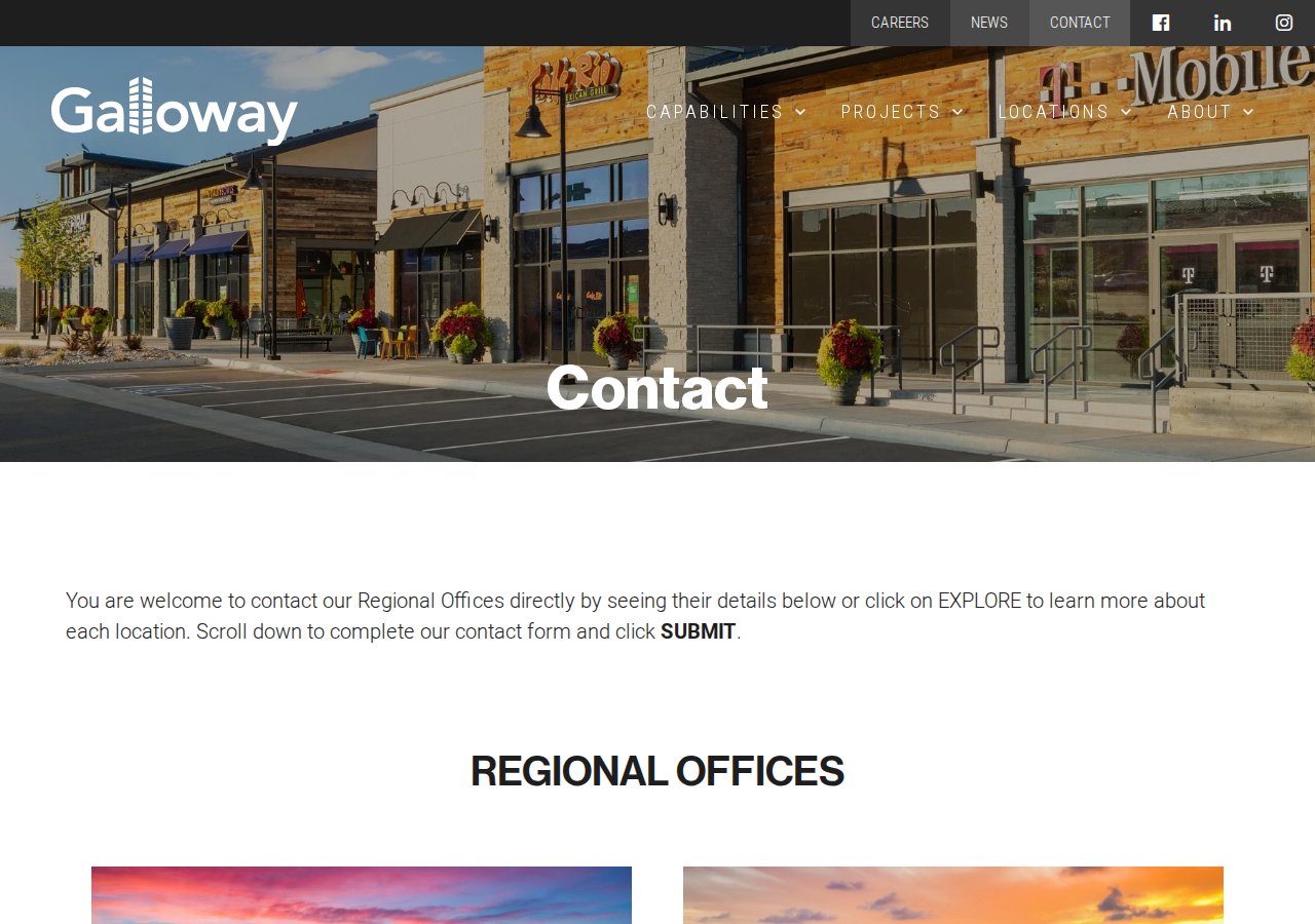 Screenshot of Contact | Galloway Architecture, Engineering & SurveyGalloway & Company | Civil Engineering, Architecture, Surveying FirmGalloway & Company | Civil Engineering, Architecture, Surveying Firm