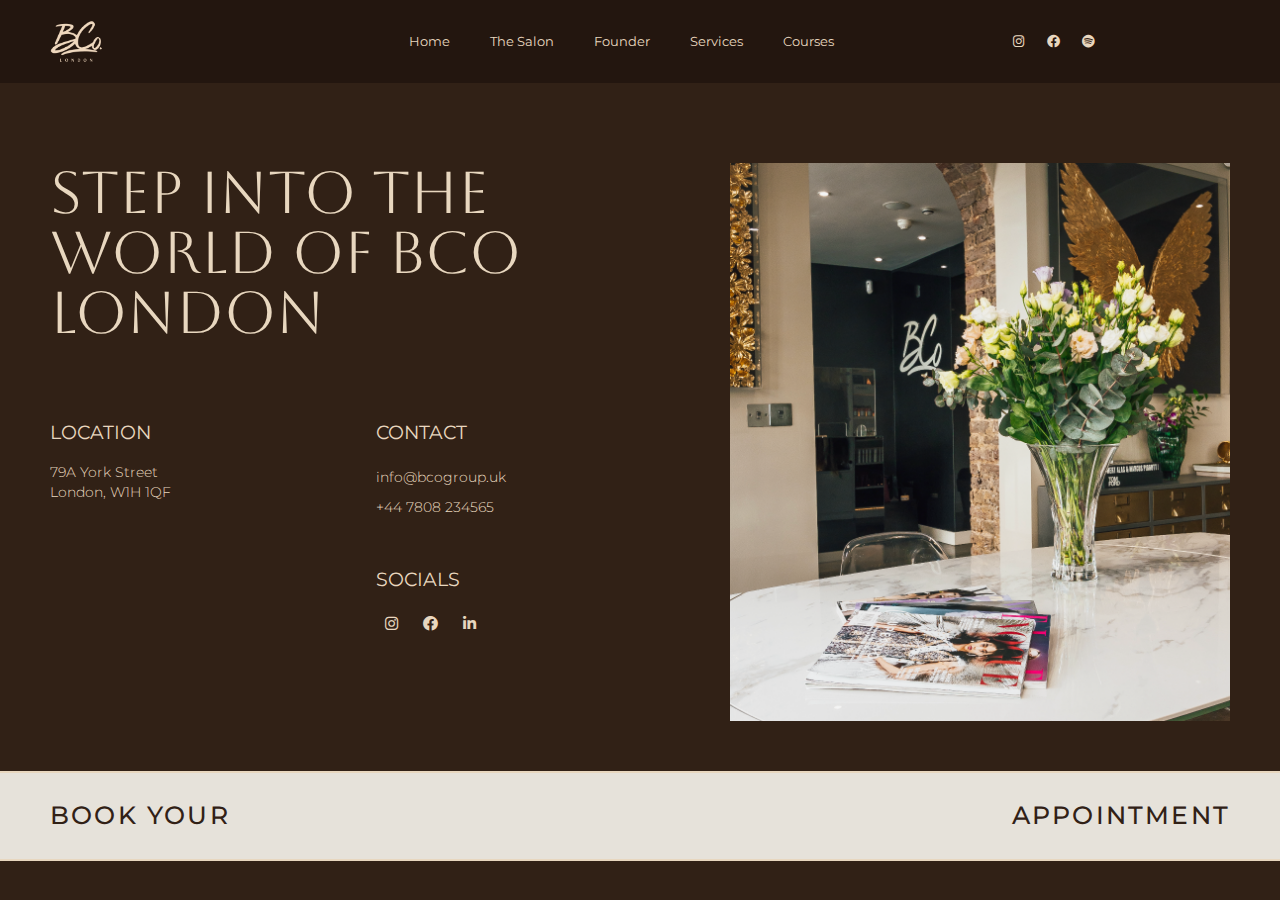 Screenshot of Contact - BCO London
