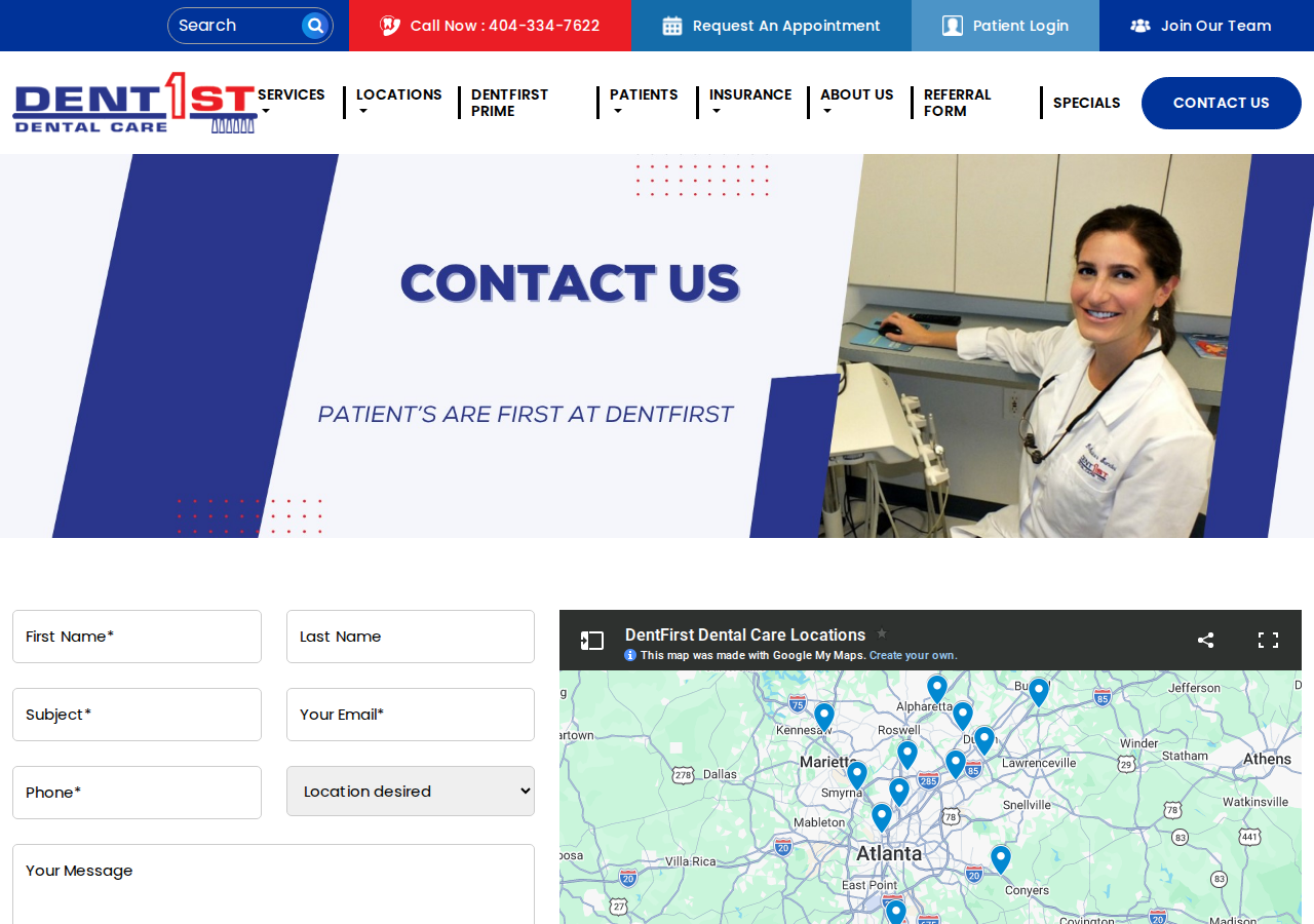 Screenshot of Contact DentFirst Dental Care - Atlanta Dentist