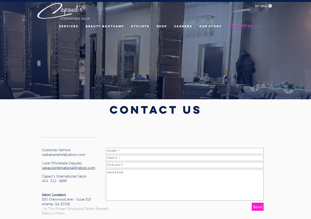 Screenshot of CONTACT US | ATLANTA | CAPAUL'S INTERNATIONAL SALON