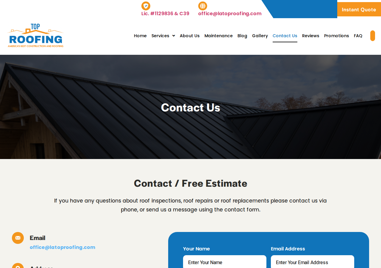 Screenshot of Contact Us – Roofing Contractor Los Angeles | Get A Free Quote