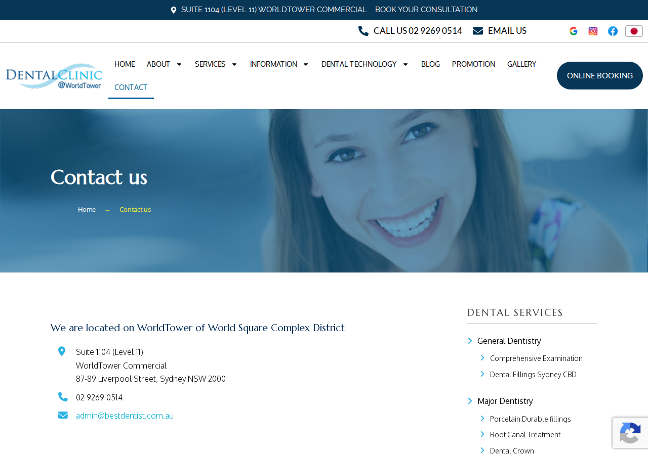 Screenshot of Contact us - Dental Clinic @ World Tower