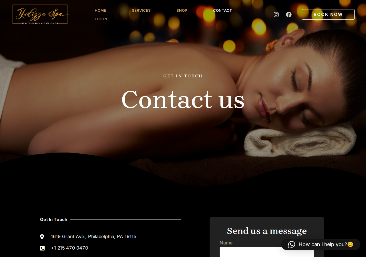 Screenshot of Contact – Yudizza Med Spa
