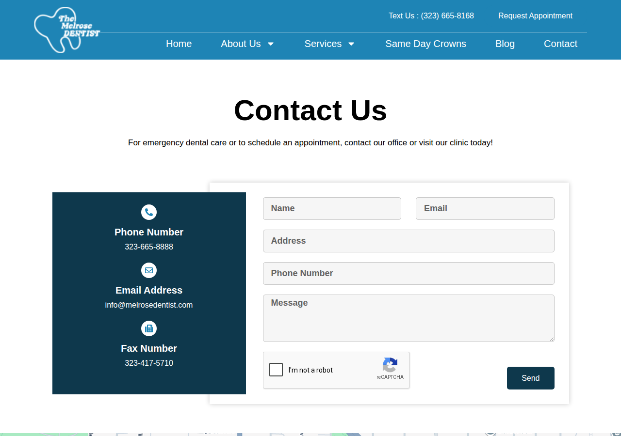 Screenshot of Contact The Melrose Dentist | Book Your Appointment