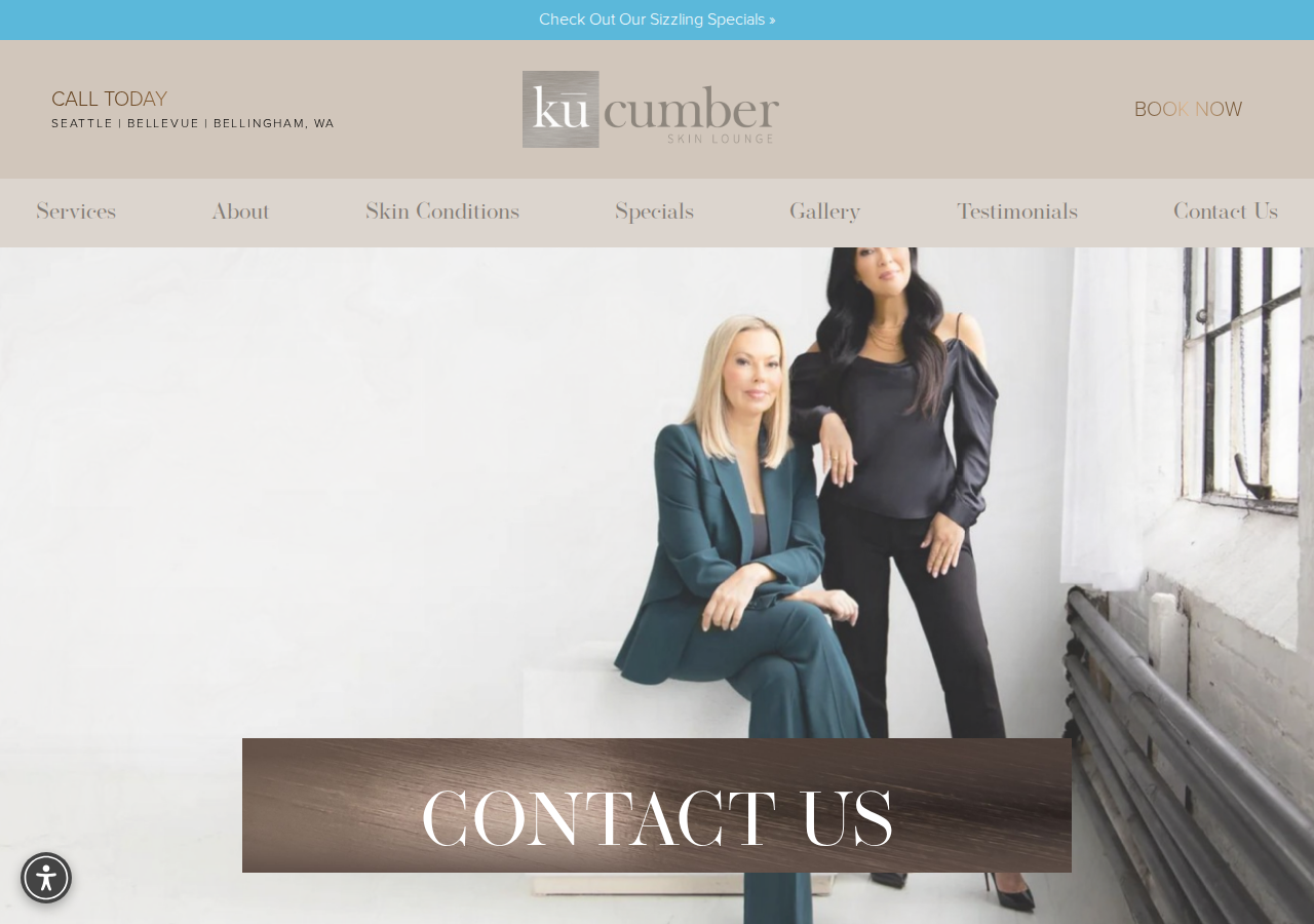 Screenshot of Contact Us | Med Spa in PNW | Kucumber Skin LoungeAccessibility icon