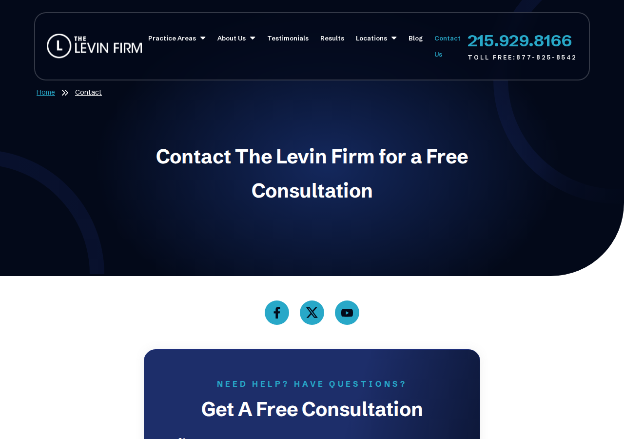 Screenshot of Contact | The Levin Firm