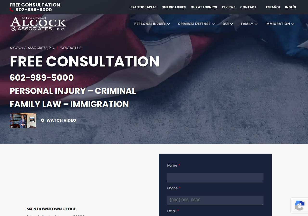 Screenshot of Contact - Alcock & Associates