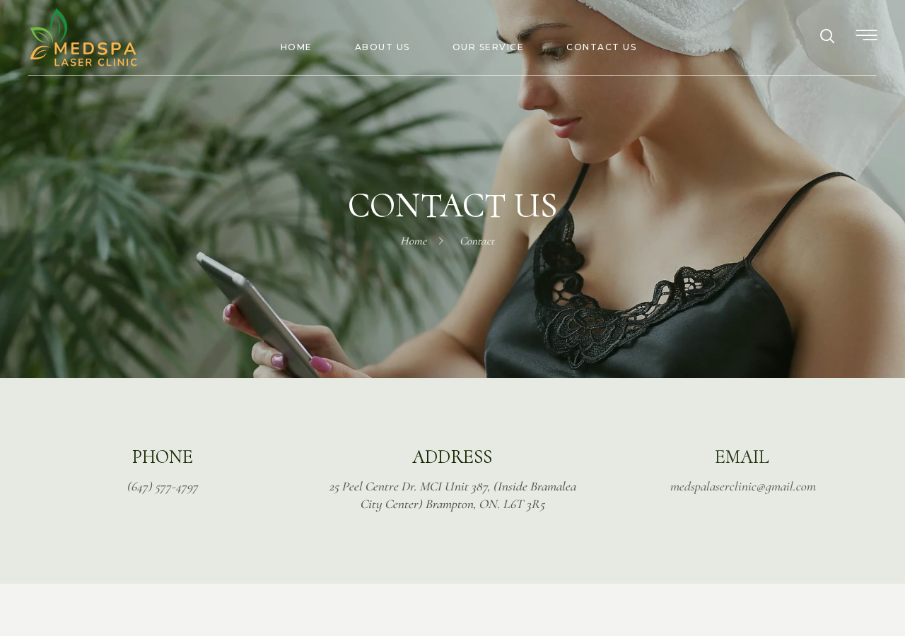 Screenshot of Contact Us - MedSpa