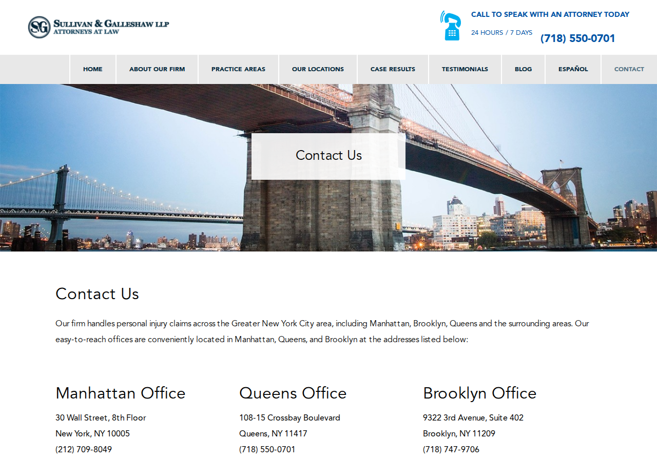 Screenshot of Contact - Sullivan & Galleshaw