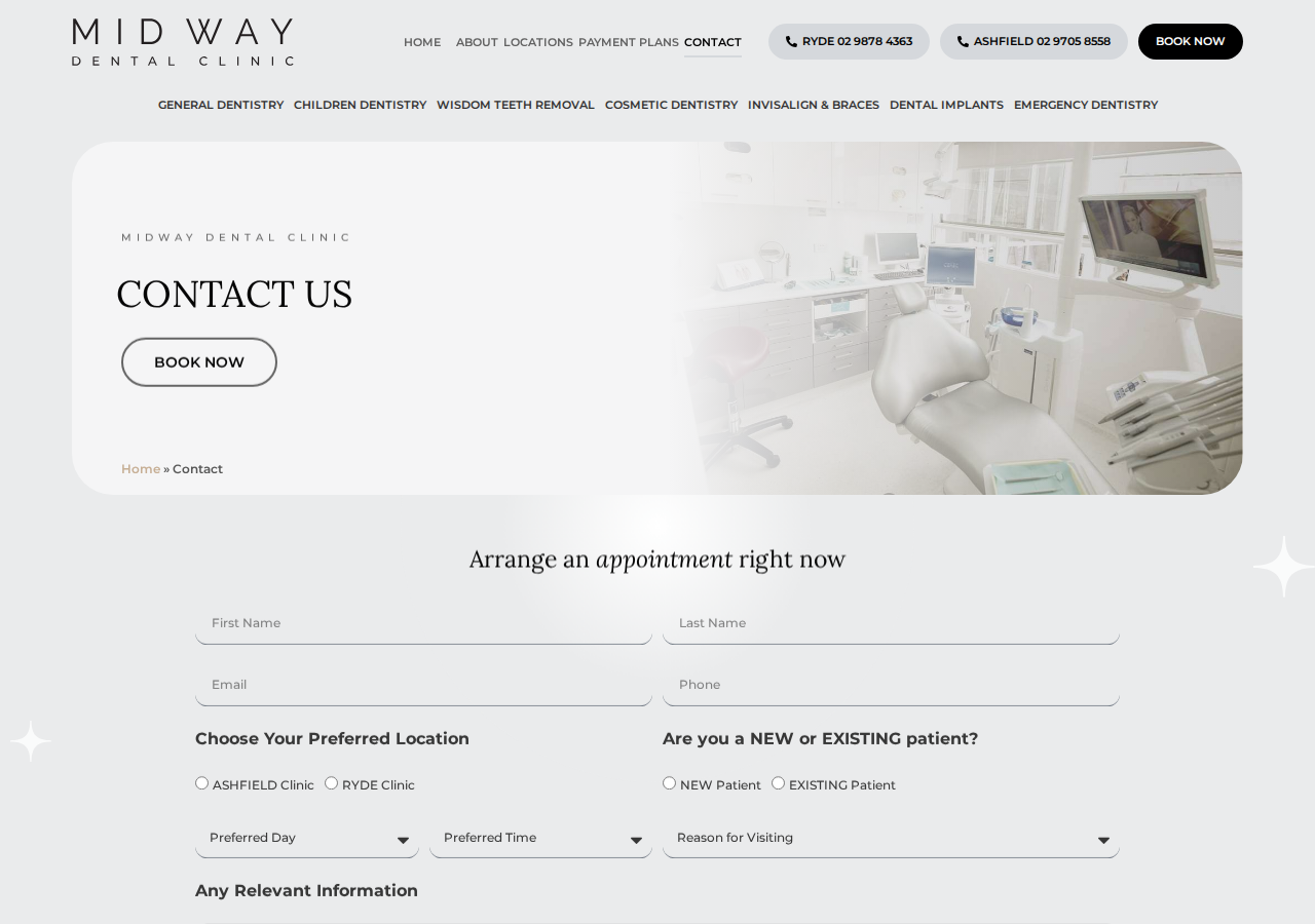 Screenshot of Book Your Appointment | , Sydney | Midway Dental Clinic