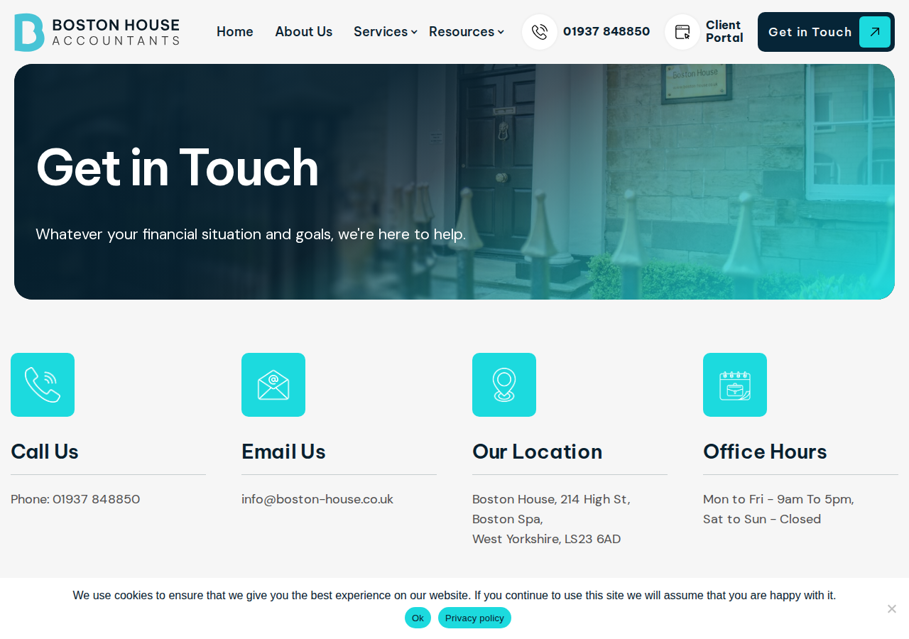 Screenshot of Contact - Boston House Accountants