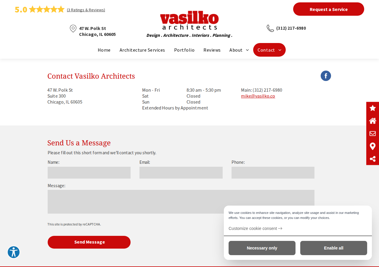 Screenshot of Contact Vasilko Architects | Chicago, IL
  CloseClose